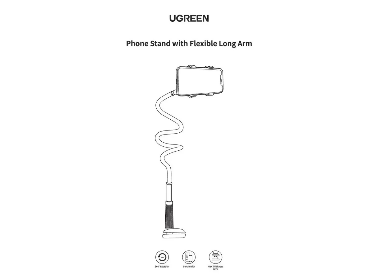 UGREEN Phone Holder 30488 Flexible Long Arm White