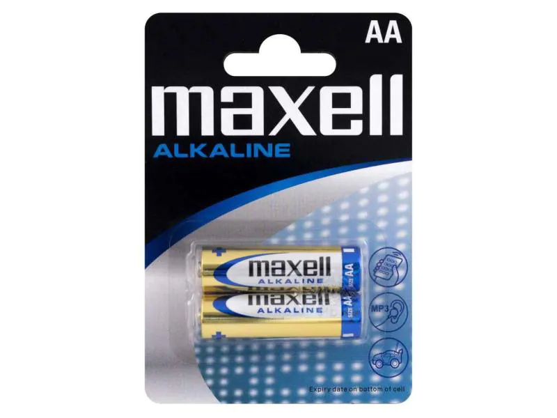 Maxell Europe LTD. Batterie AA 2 Stück, Batterietyp: AA, Verpackungseinheit: 2 Stück, Alkali