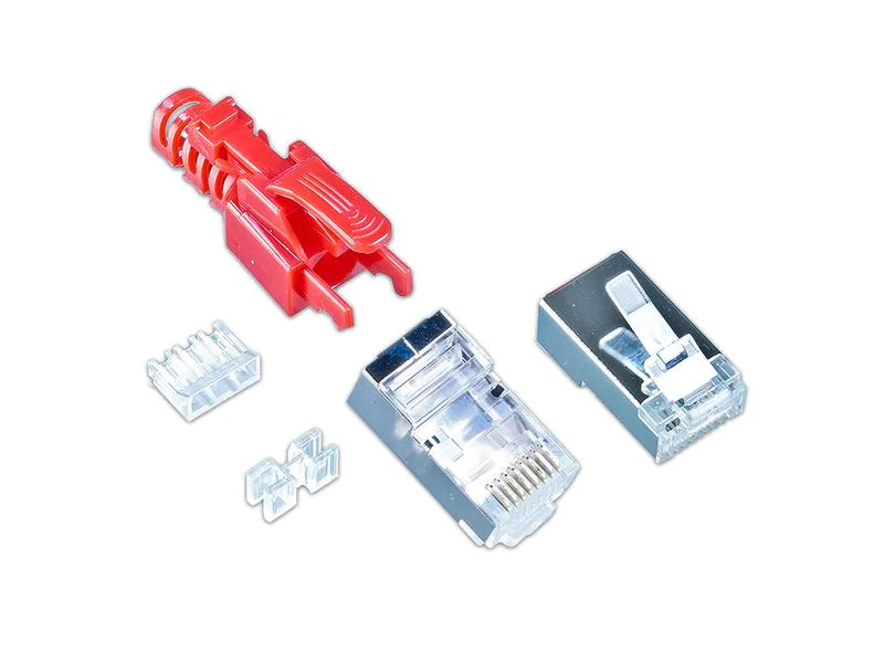 Wirewin Stecker RJ45 KAT6A Securelock 10 Stück, Rot, Kabelschirmung: S/FTP, Montageart: Crimpzange RJ45 (Litze), Kabelart: Rangierkabel (Litze), Farbe: Rot, Verpackungseinheit: 10 Stück, Leistungskategorie Cat.: Cat 6A