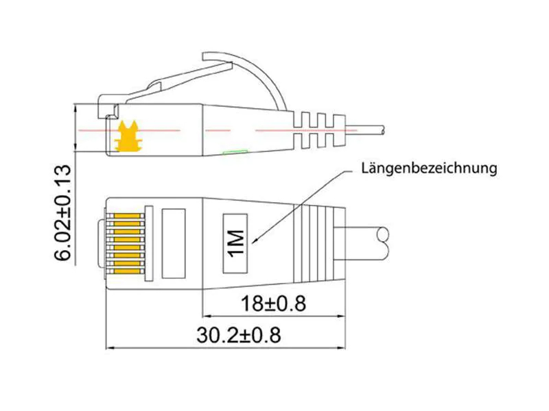 SLIM Slimpatchkabel Cat 6, UTP, 0.15 m, Gelb