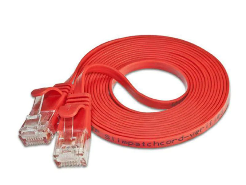 Wirewin Slimpatchkabel Cat 6, UTP, 0.1 m, Rot, Farbe: Rot, Form: Flach, Zusatzfunktionen: Mit Klinkenschutz, Längenaufdruck auf Stecker, Länge: 0.1 m, Anschlüsse LAN: RJ45 - RJ45, Produkttyp: Slimpatchkabel
