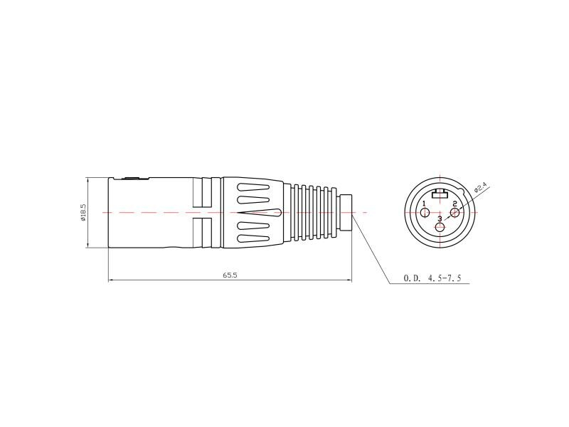 Bemero Stecker BC1001BK-M 3-Pol XLRm male Stecker Schwarz, Audio Steckertyp: XLR 3 Pole, male, Anwendungsbereich: Installation, Live/Bühne, Studio