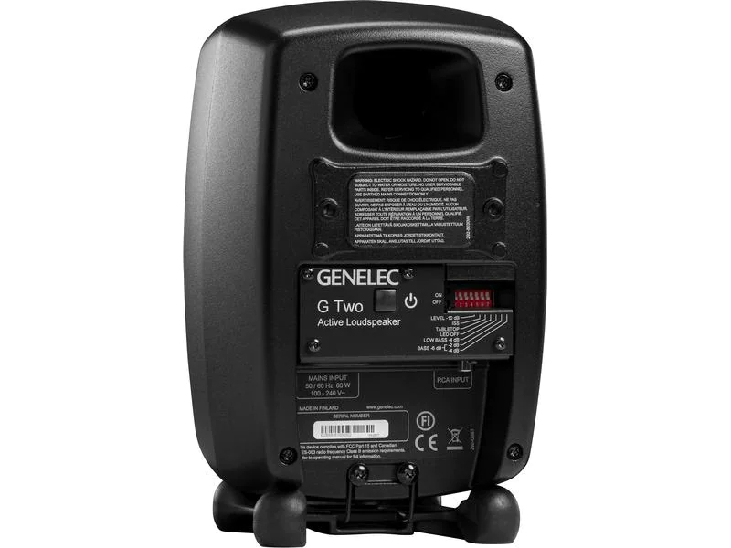 Genelec Studiomonitor G Two ? 50 Watt, Schwarz, Monitor Typ: Nearfield Monitor, Midfield Monitor, Multimedia / Desktop, Lautsprecher Wege: 2-Wege, Lautsprecher Kategorie: Aktiv