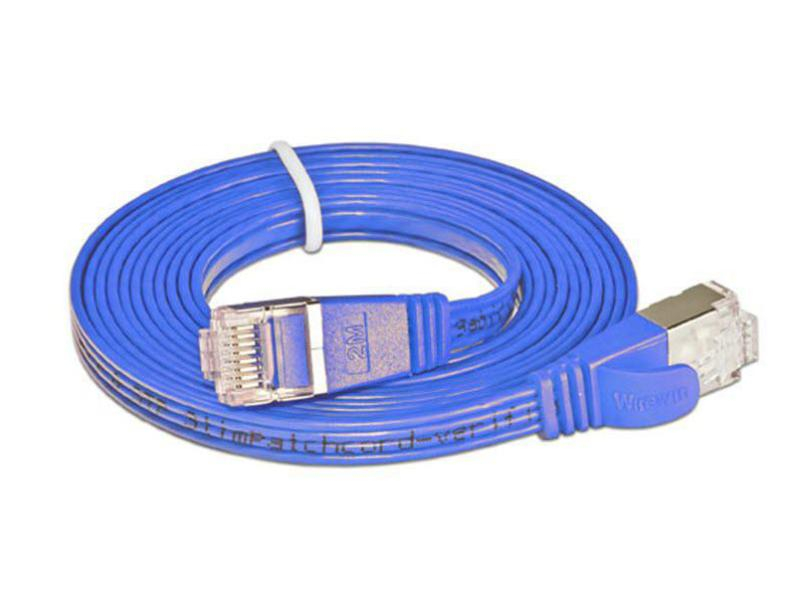 Wirewin Slimpatchkabel Cat 6, STP, 20 m, Blau, Farbe: Blau, Form: Flach, Zusatzfunktionen: Mit Klinkenschutz, Längenaufdruck auf Stecker, Länge: 20 m, Anschlüsse LAN: RJ45 - RJ45, Produkttyp: Slimpatchkabel