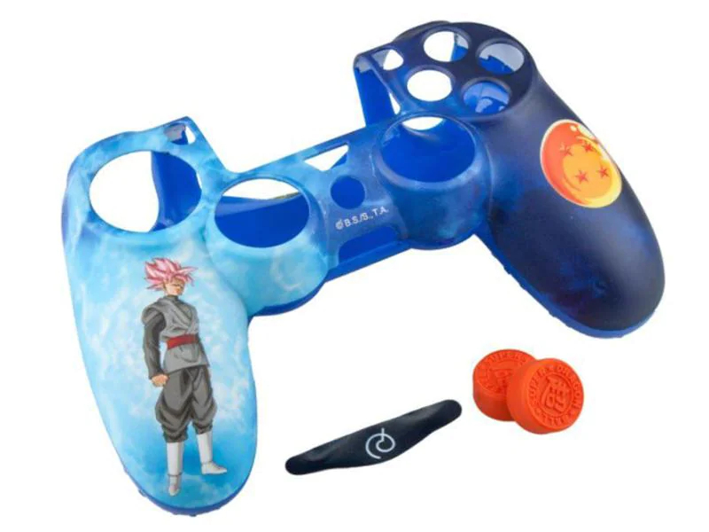 FR-TEC Add-On Dragon Ball Super PS4 Hardcover + Grips + LED Sticker, Farbe: Blau, Orange, Erweiterungstyp: Lenkradaufsatz, Plattform: PlayStation 4