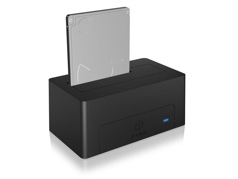 ICY BOX Dockingsstation IB-1121-C31, Card Reader: Kein, Datenanschluss Seite A: Type-C USB 3.1 Gen 2, Stromversorgung: Netzbetrieb, Farbe: Schwarz, Speicherschnittstelle: SATA III (6Gb/s), Festplatten Formfaktor: 2.5"; 3.5"