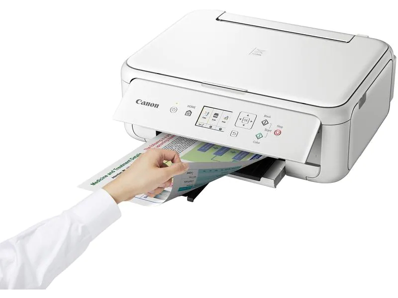 Canon Multifunktionsdrucker Pixma TS5151, Druckertyp: Farbig, Drucktechnik: Tintenstrahl, Total Fassungsvermögen Papierzuführungen: 120 Seiten, Mobildruck: Ja, Anzahl Papierzuführungen (maximal): 0, Druckgeschwindigkeit (farbig): 6.8 ppm