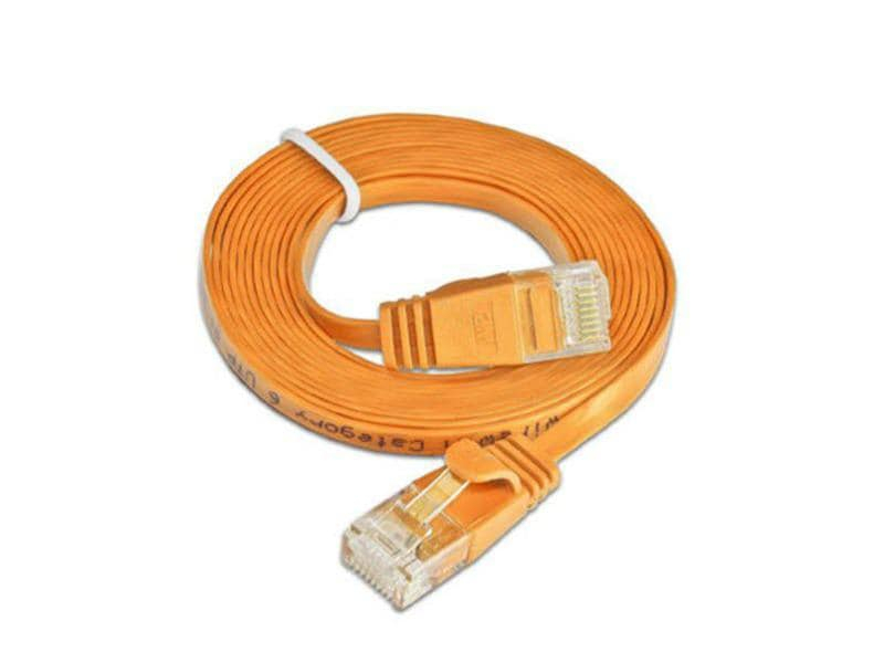 Wirewin Slimpatchkabel Cat 6, UTP, 7.5 m, Orange, Farbe: Orange, Form: Flach, Zusatzfunktionen: Mit Klinkenschutz, Längenaufdruck auf Stecker, Länge: 7.5 m, Anschlüsse LAN: RJ45 - RJ45, Produkttyp: Slimpatchkabel