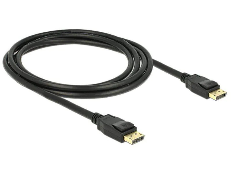 DeLock Kabel DisplayPort - DisplayPort, 2 m, Typ: Anschlusskabel, Videoanschluss Seite A: DisplayPort, Videoanschluss Seite B: DisplayPort, Farbe: Schwarz, Länge: 2 m