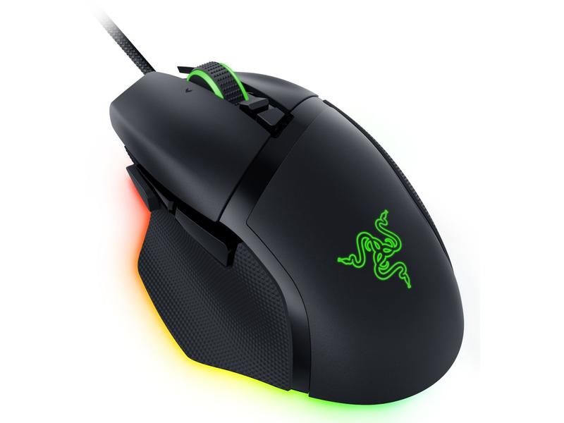 Razer Gaming-Maus Basilisk V3, Maus Features: RGB-Beleuchtung, Hyperschnelles Scrollen, Integrierter Speicher, Programmierbare DPI-Einstellung, Scrollrad, Tilt-Wheel, Seitliche Zusatztasten, Programmierbare Tasten, Umschaltbare DPI-Auflösung, Daumentaste