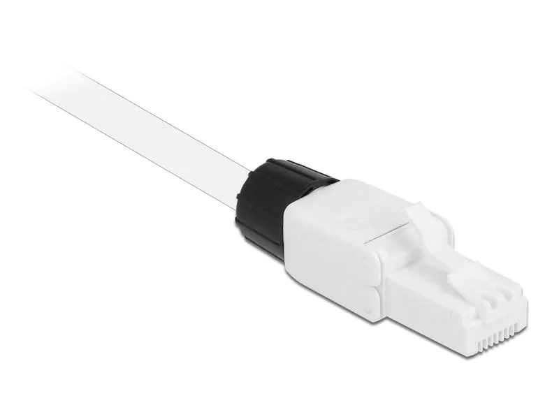 Delock Stecker RJ45 Cat.6 UTP werkzeugfrei 1 Stück, Weiss, Kabelschirmung: UTP, Montageart: RJ45 Werkzeugfrei (Feldkonfektion)(Draht), Kabelart: Verlegekabel (Draht), Detailfarbe: Weiss, Verpackungseinheit: 1 Stück, Leistungskategorie Cat.: Cat 6