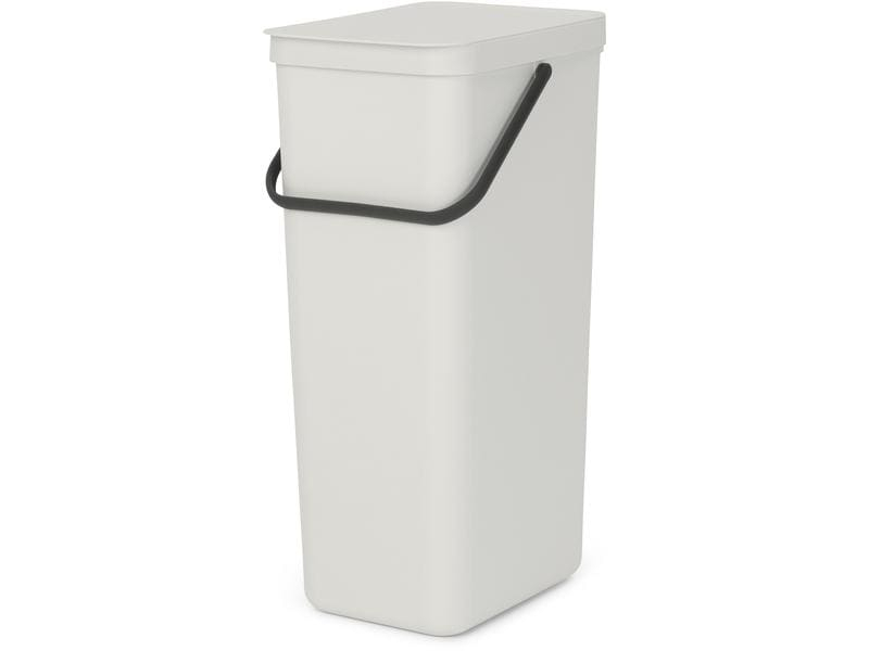 Brabantia Recyclingbehälter Sort & Go 40 l, Hellgrau, Material: Kunststoff, Fassungsvermögen: 40 l, Anzahl Behälter: 1, Material: Kunststoff, Form: Eckig, Detailfarbe: Hellgrau