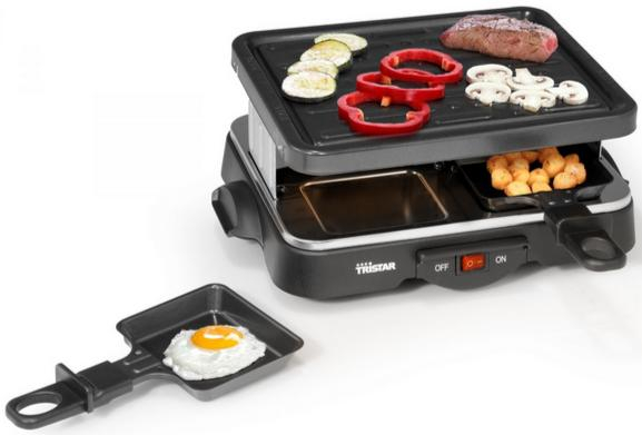 Tristar Raclette mit Grillplatte Anzahl Personen: 4, Funktionen: Grillplatte, Grillplatte: Aluguss