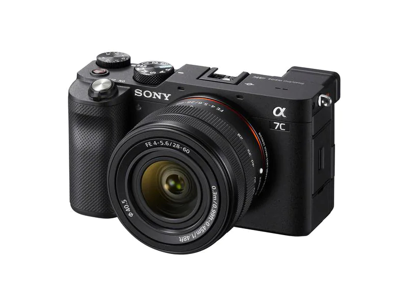 Sony Fotokamera Alpha 7C Body inklusive FE 28-60 mm, Bildsensortyp: CMOS, Widerstandsfähigkeit: Staubgeschützt, Speicherkartentyp: SDHC, SDXC, GPS: Nein, Bildschirmdiagonale: 3 ", Bildsensorstandard: Vollformat