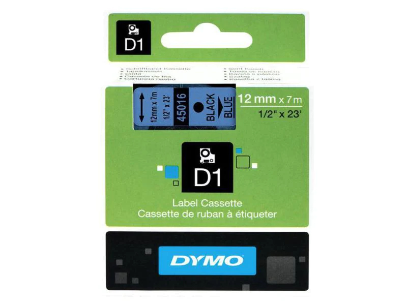 DYMO Schriftband D1 schwarz/blau S0720560 12mm/7m