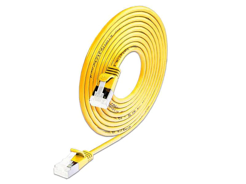 Wirewin Slimpatchkabel Cat 6A, U/FTP, 5m, Gelb, Farbe: Gelb, Form: Rund & Dünn, Zusatzfunktionen: Mit Klinkenschutz, Längenaufdruck auf Stecker, Länge: 5 m, Anschlüsse LAN: RJ45 - RJ45, Produkttyp: Slimpatchkabel