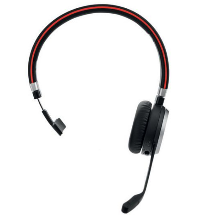 Jabra Headset Evolve 65 Mono MS inkl. Ladestation Verbindungsmöglichkeiten: Funk, Bluetooth, NFC, Audiokanäle: Mono, Plattform: Microsoft Lync, PC, Skype for Business, Mobile, Kopfhörertyp: Ohraufliegend, Kopfhörer Trageform: Überkopfbügel, Mikrofon