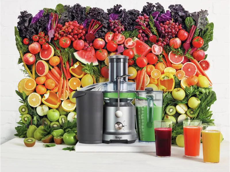 Sage Entsafter Nutri Juicer Cold Silber Schwarz, Betriebsart: Netzbetrieb, Ausstattung: Auffangbehälter; Einfülltrichter; Tresterbehälter, Farbe: Silber; Schwarz, Gerätetyp: Entsafter, Set