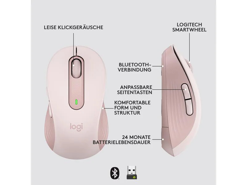 Logitech Maus Signature M650 Rosa