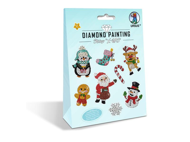 URSUS Weihnachtssticker Diamond Painting X-MAS 1 Stück, Länge: 15 cm, Verpackungseinheit: 1 Stück, Material: Papier, Detailfarbe: Mehrfarbig, Produkttyp: Weihnachtssticker