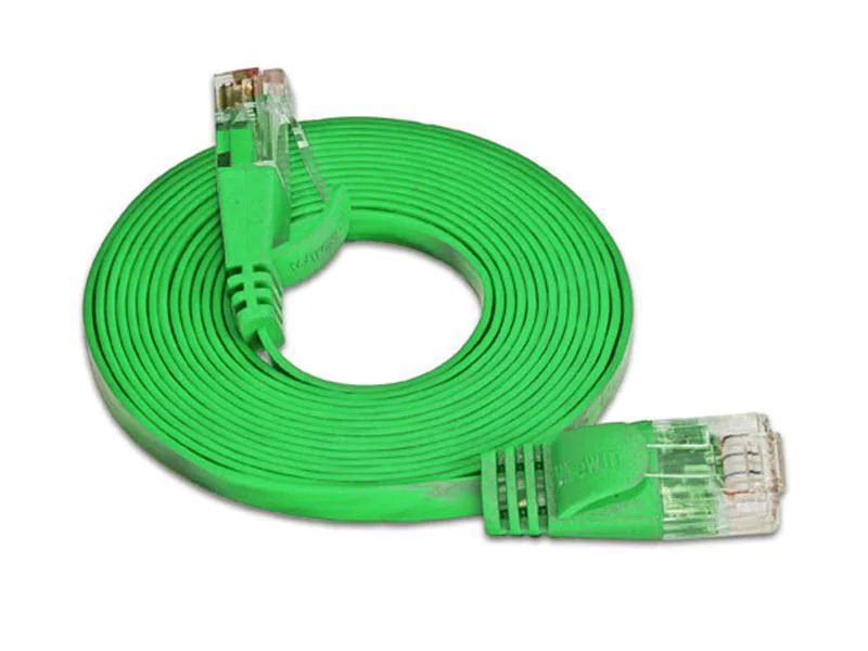 Wirewin Slimpatchkabel Cat 6, UTP, 10 m, Grün, Farbe: Grün, Form: Flach, Zusatzfunktionen: Mit Klinkenschutz, Längenaufdruck auf Stecker, Länge: 10 m, Anschlüsse LAN: RJ45 - RJ45, Produkttyp: Slimpatchkabel