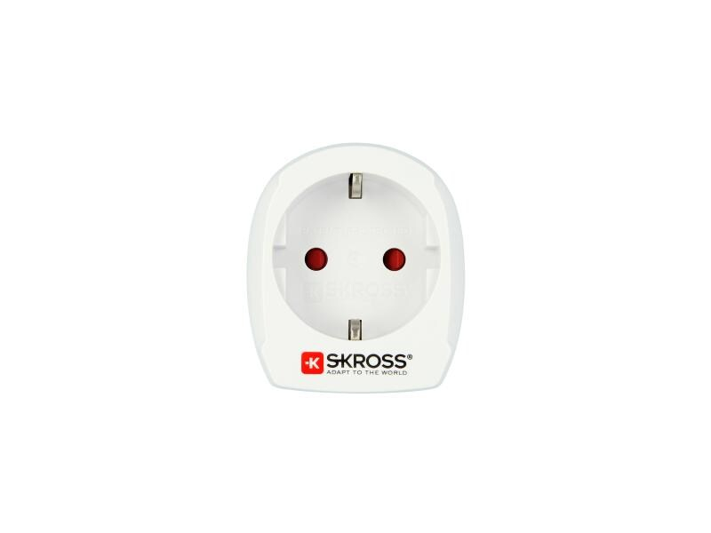 SKROSS Reiseadapter Country EU - USA, Anzahl Pole: 3-polig (geerdet), USB Ladeanschluss: 0, Adapter Dose: Deutschland, Europa, Adapter Stecker: Vereinigte Staaten