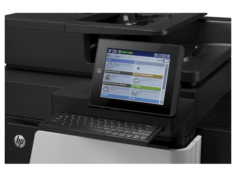 Hewlett-Packard HP MFP FLOW M830Z, Schwarzweiss Laser Drucker, A3, 56 Seiten pro Minute, Drucken, Scannen, Kopieren, Fax, Duplex