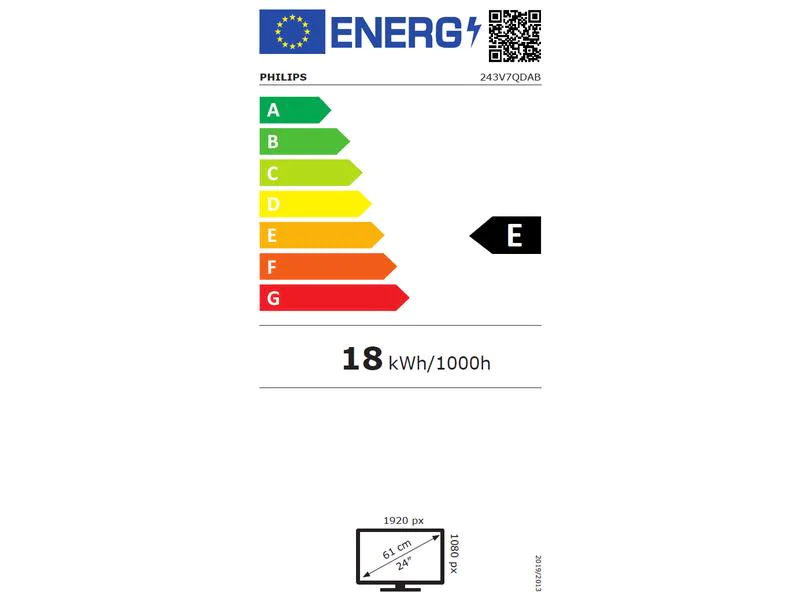 Philips 243V7QDAB/00, 24 Zoll LED, 1920 x 1080 Pixel Full HD, 16:9, DVI VGA HDMI USB, Schwarz