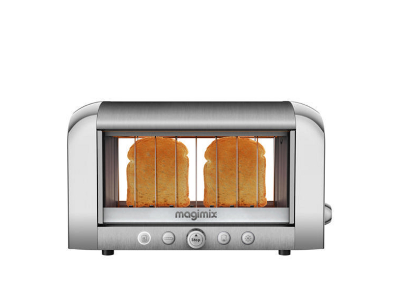 Magimix Toaster Vision 111538 Farbe: Silber, Toaster Ausstattung: Auftaufunktion, Krümel-Auffangschale, Toaster Kategorie: Klassischer Toaster, Toastscheiben: 2 ×, Sichtkontrolle