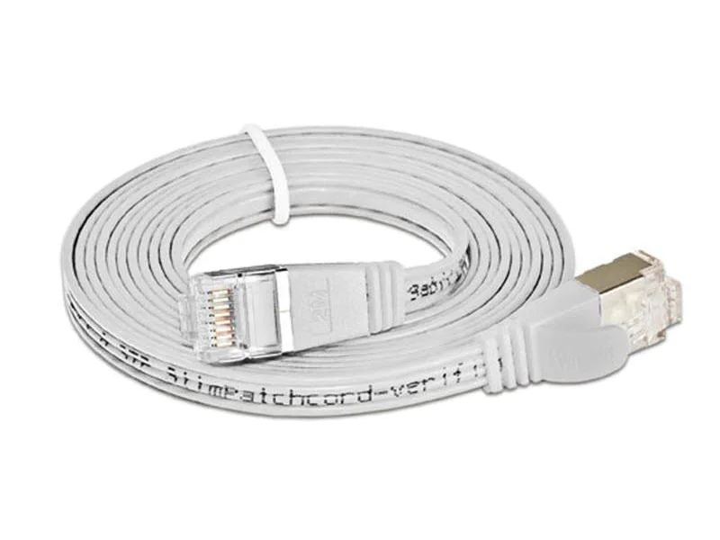 Wirewin Slimpatchkabel Cat 6, STP, 10 m, Weiss, Farbe: Weiss, Form: Flach, Zusatzfunktionen: Mit Klinkenschutz, Längenaufdruck auf Stecker, Länge: 10 m, Anschlüsse LAN: RJ45 - RJ45, Produkttyp: Slimpatchkabel