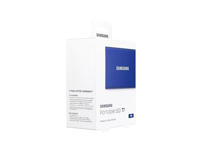 SAMSUNG MEMORY SSD Portable T7 1TB MU-PC1T0H/WW USB 3.1 Gen. 2 Indigo Blue