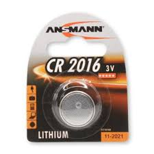 ANSMANN Lithium Knopfzelle "CR2016", 3,0 Volt, 1er-Blister