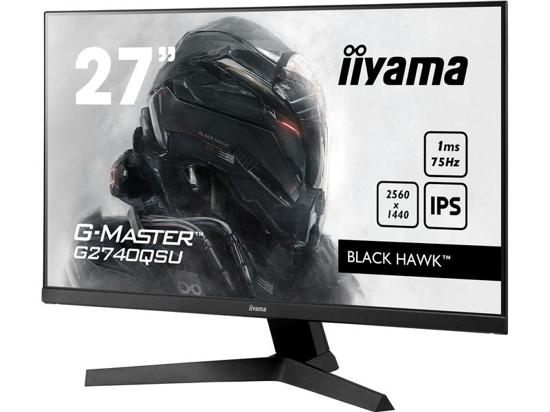 iiyama Monitor G-MASTER G2740QSU-B1, Bildschirmdiagonale: 27 ", Auflösung: 2560 x 1440 (WQHD), Anschlüsse: Kopfhörer, DisplayPort, HDMI, Anwendungsbereich: Gaming, Ergonomie: Neigbar, Curved: Nein