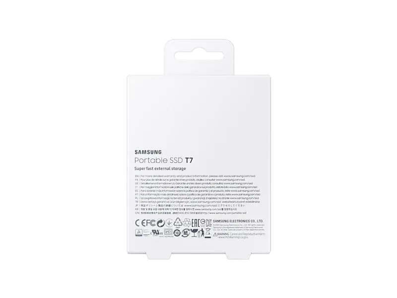 SAMSUNG MEMORY SSD Portable T7 2TB MU-PC2T0H/WW USB 3.1 Gen. 2 Indigo Blue