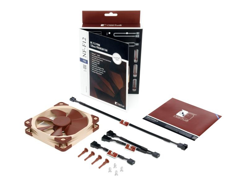 Gehäuselüfter Noctua NF-F12 PWM, 120x120x25mm, 12V, 22.4dBA, 93.4m3/h, 4Pin PWM Anschluss, 1500rpm,