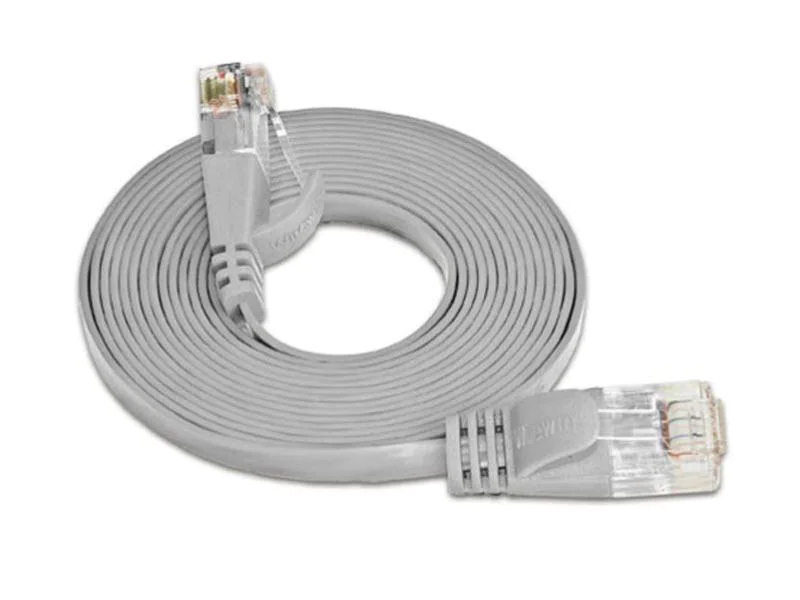 Wirewin Slimpatchkabel Cat 6, UTP, 2 m, Grau, Farbe: Grau, Form: Flach, Zusatzfunktionen: Mit Klinkenschutz, Längenaufdruck auf Stecker, Länge: 2 m, Anschlüsse LAN: RJ45 - RJ45, Produkttyp: Slimpatchkabel