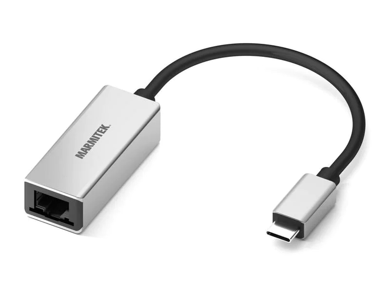 Marmitek Adapter Connect USB-C groesser als Ethernet, Eingänge: USB-C, Ausgänge: RJ-45