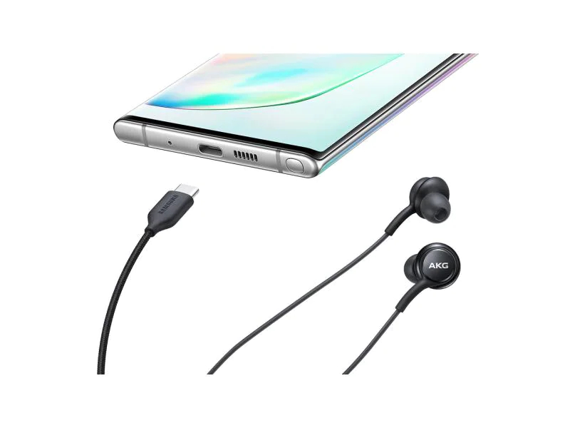 Samsung USB Type-C In-Ear-Kopfhörer EO-IC100, Verbindungsmöglichkeiten: USB Typ-C, Farbe: Schwarz, Impedanz: 32 ?, Kopfhörer Trageform: In-Ear, Kopfhörer Bauform: Halboffen, Einsatzbereich: Lifestyle, Kopfhörer Ausstattung: Inline-Fernbedienung; Anru