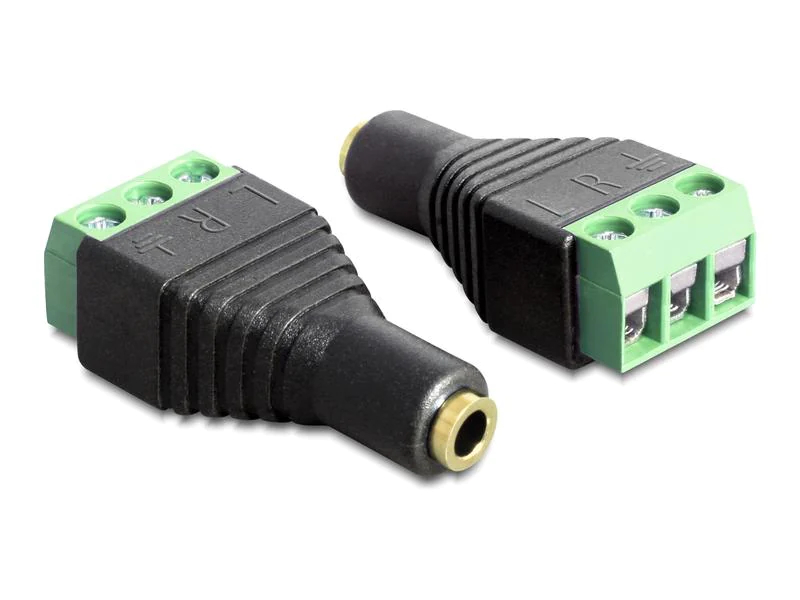 Delock Audio-Adapter 3 Pin 3.5 mm Klinke - Unkonfektioniert, Kabeltyp: Adapter, Audioanschluss Seite A: 3.5 mm Klinke, Audioanschluss Seite B: Unkonfektioniert, Audiokanäle: Stereo