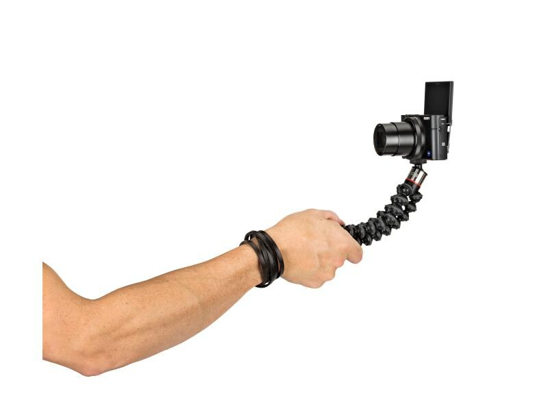 Joby Stativ GorillaPod 500, Eigenschaften: Fotostativ, Material: ABS; TPE; Edelstahl, Stativ-Bauart: Tischstativ, Stativgewinde: 1/4", Stativ-Ausstattung: Kugelkopf, Länge ausgefahren: 20.5 cm, Gewicht: 79 g, Belastbarkeit: 0.5 kg