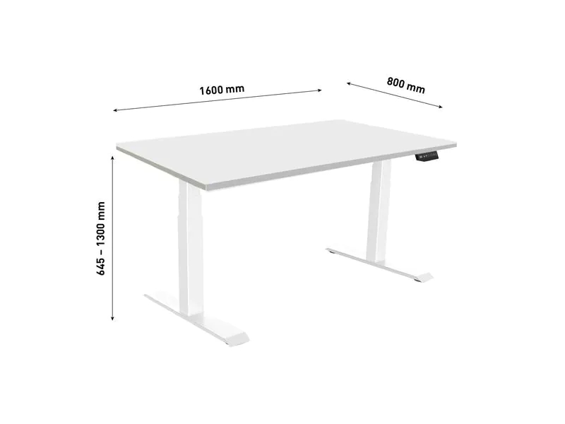 Contini Tisch RAL 9016 1.6 x 0.8 m Weiss mit Grauer Tischplatte