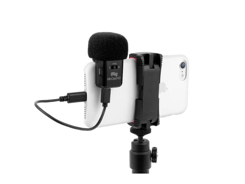 IK Multimedia Mikrofon iRig Mic Cast HD, Typ: Einzelmikrofon, Bauweise: Clip, Anwendungsbereich: Gesang & Sprache; Video, Wandlerprinzip: Kondensator, Richtcharakteristik: Niere, Einsatzgebiet: Studio & Broadcast, Weitere Eigenschaften: USB-Mikrofon