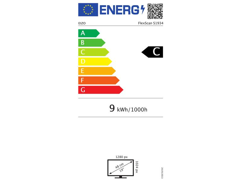 EIZO S1934H, 19 Zoll LED, 1280 x 1024 Pixel, 5:4, VGA, Schwarz