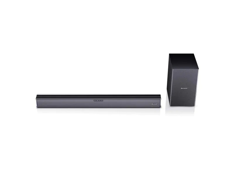 Sharp Soundbar HT-SBW182, Verbindungsmöglichkeiten: HDMI; Bluetooth; Toslink; 3,5 mm Klinke, Audiokanäle: 2.1, Farbe: Schwarz, Soundbar Typ: Soundbar mit kabellosem Subwoofer, Ausstattung: Bluetooth