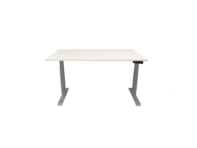 Contini Tisch RAL 9016 1.6 x 0.8 m Weiss mit grauer Tischplatte, Inklusiv Tischplatte: Ja, Material: Metall, Gewicht: 30 kg, Belastbarkeit: 125 kg, Farbe: Weiss, Grau
