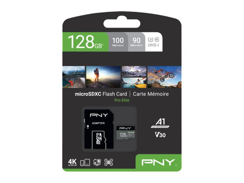 PNY microSDXC-Karte PRO Elite UHS-I U3 A1 128 GB