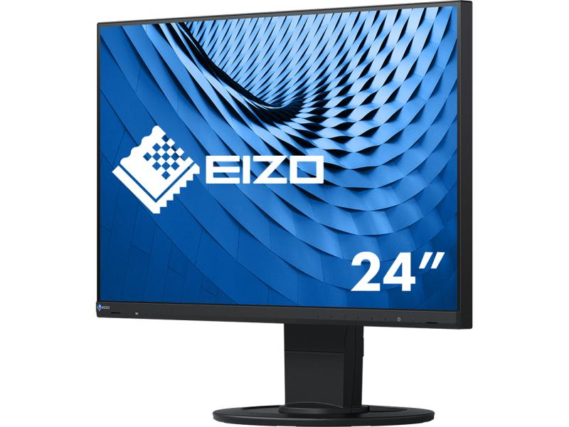 EIZO Monitor EV2460-Swiss, 23.8 Zoll LED, 1920 x 1080 Pixel Full HD, 16:9, DVI VGA HDMI, Schwarz