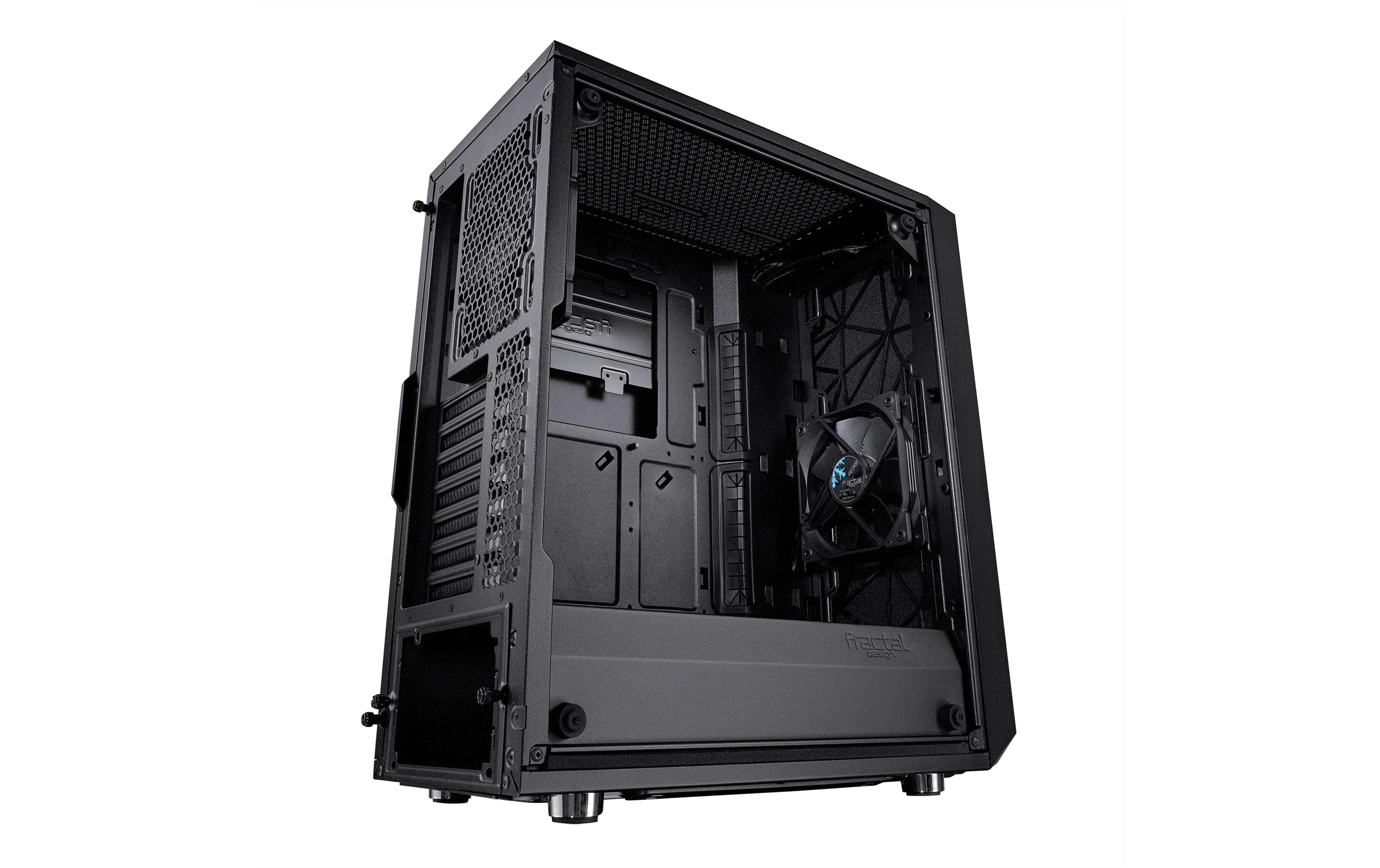 Fractal Design PC-Gehäuse Meshify C Dark TG, Unterstützte Mainboards: Micro-ATX, ITX, ATX, Gehäuse Bauart: Mid-Tower, Detailfarbe: Schwarz, Anzahl Lüfterplätze: 7, Sichtfenster: Ja, Netzteil vorinstalliert: Nein