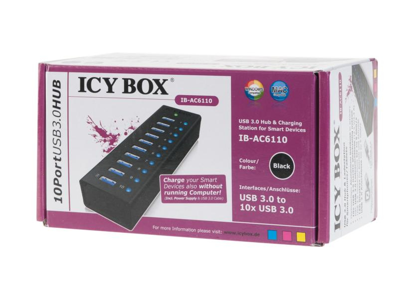 ICY BOX 10-Port USB 3.0 Hub IB-AC6110