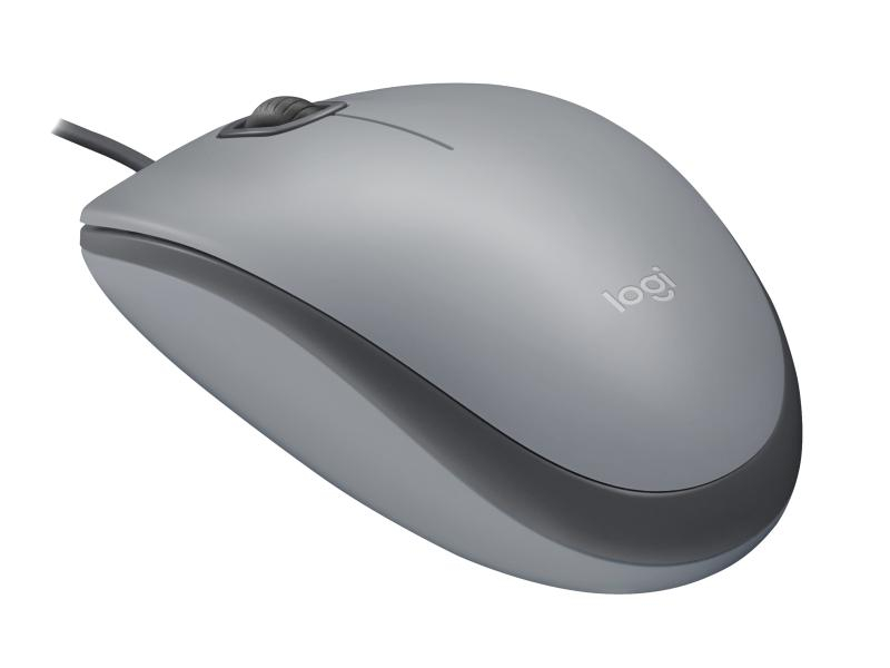 Logitech Maus M110 Silent Grau, Maus-Typ: Standard, Bedienungsseite: Universal, Maus Features: Scrollrad; Silent-Tasten, Farbe: Grau, Verbindungsart: Verkabelt, Schnittstelle: USB